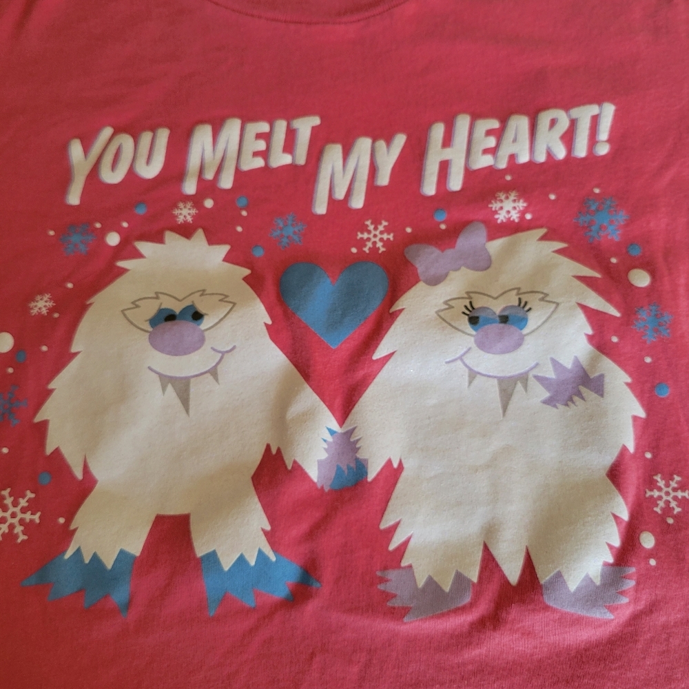 Disney Parks Large Girls "You melt my heart" pink t shirt